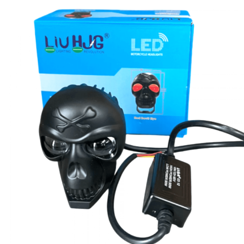 Skull Skeleton – 30 Watt – White Yellow Anti Fog Devil DRL Flasher – Spot Light – Motorcycle